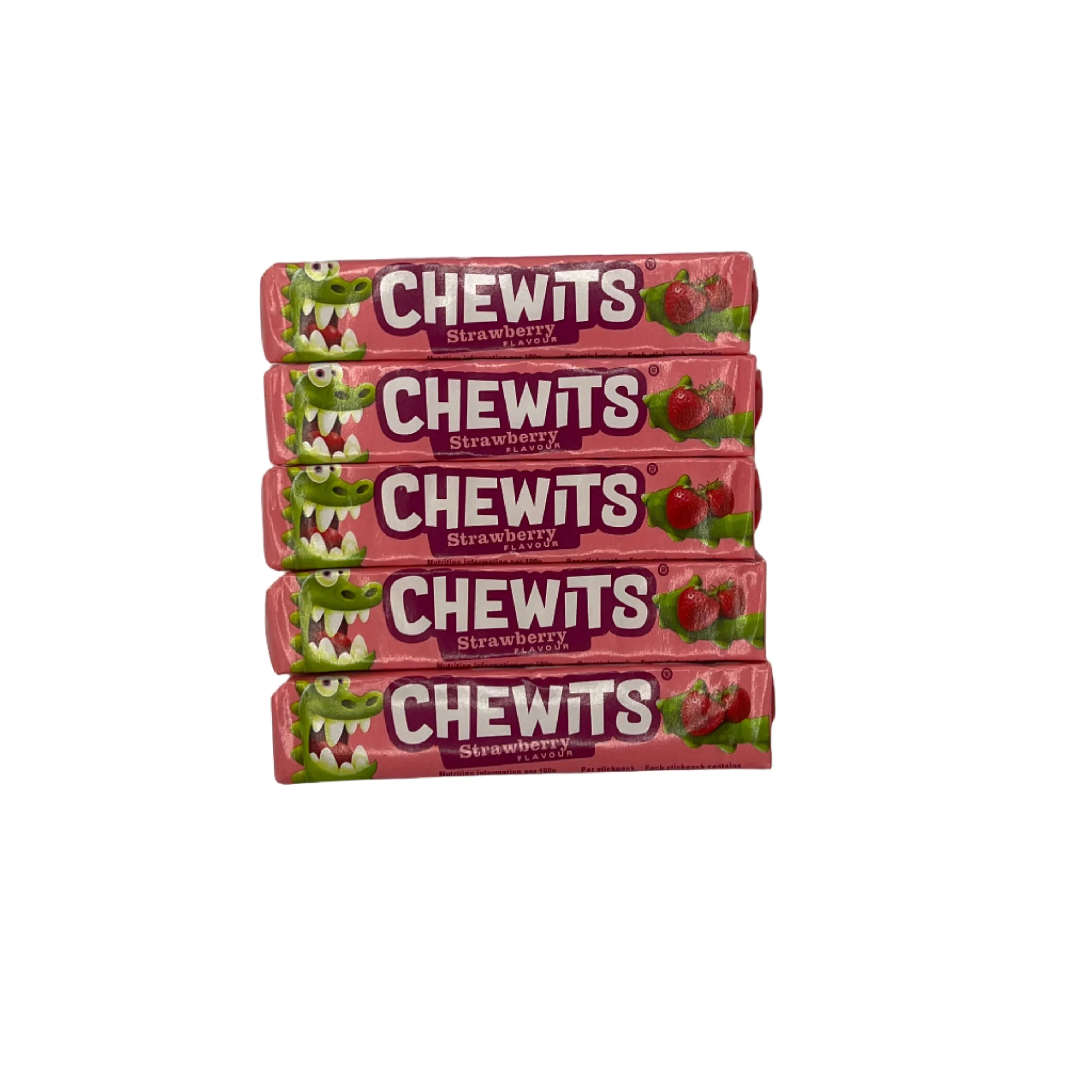 Chewits Chews Strawberry Flavour Stick Pack 30g Vegetarian Halal Gelatine Free Candy Sweet Snacks - Image 3