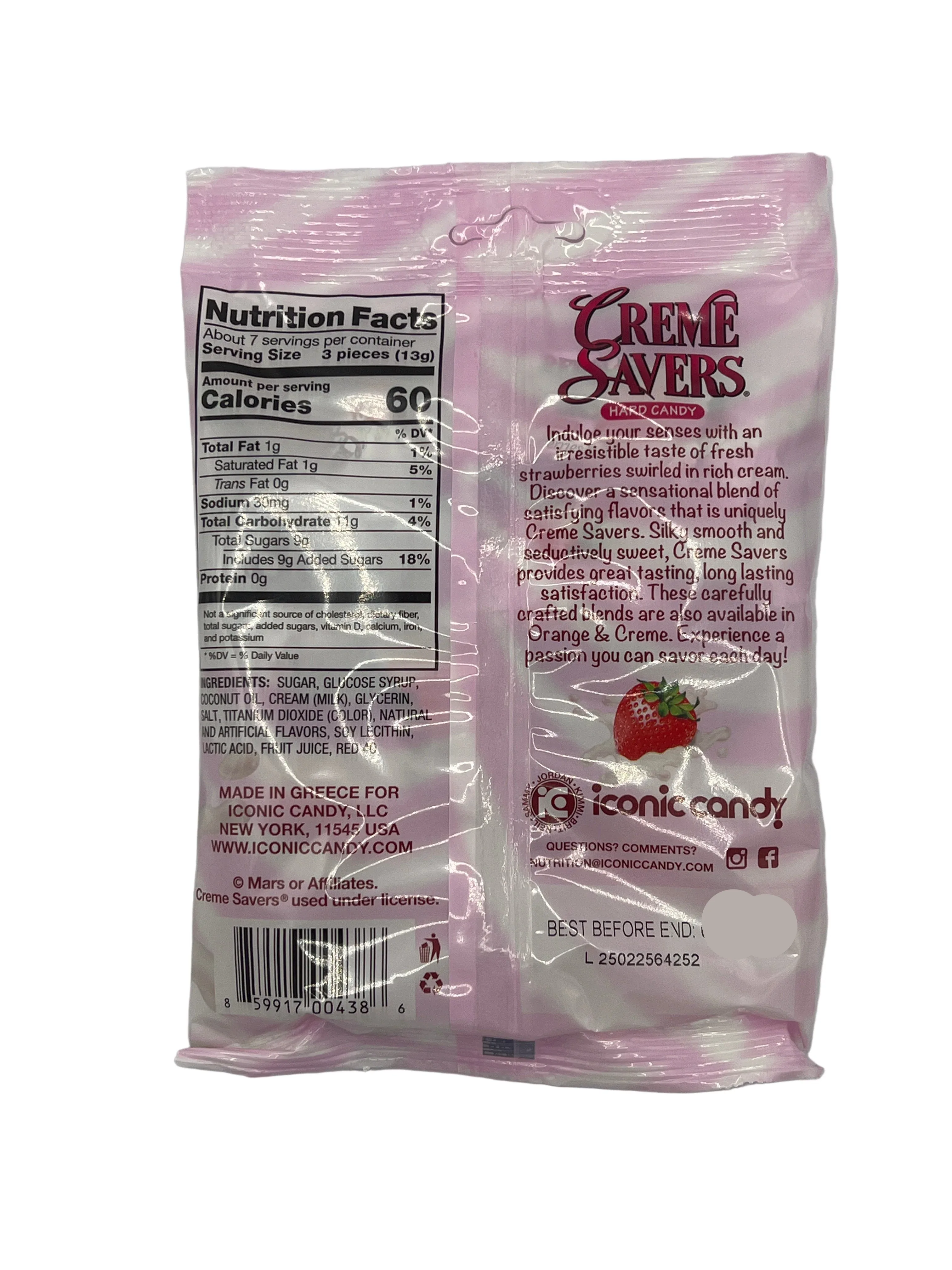 Creme Savers Hard Candy Strawberries & Cream USA Sweet Candy Bags 3oz (85g) - Image 3