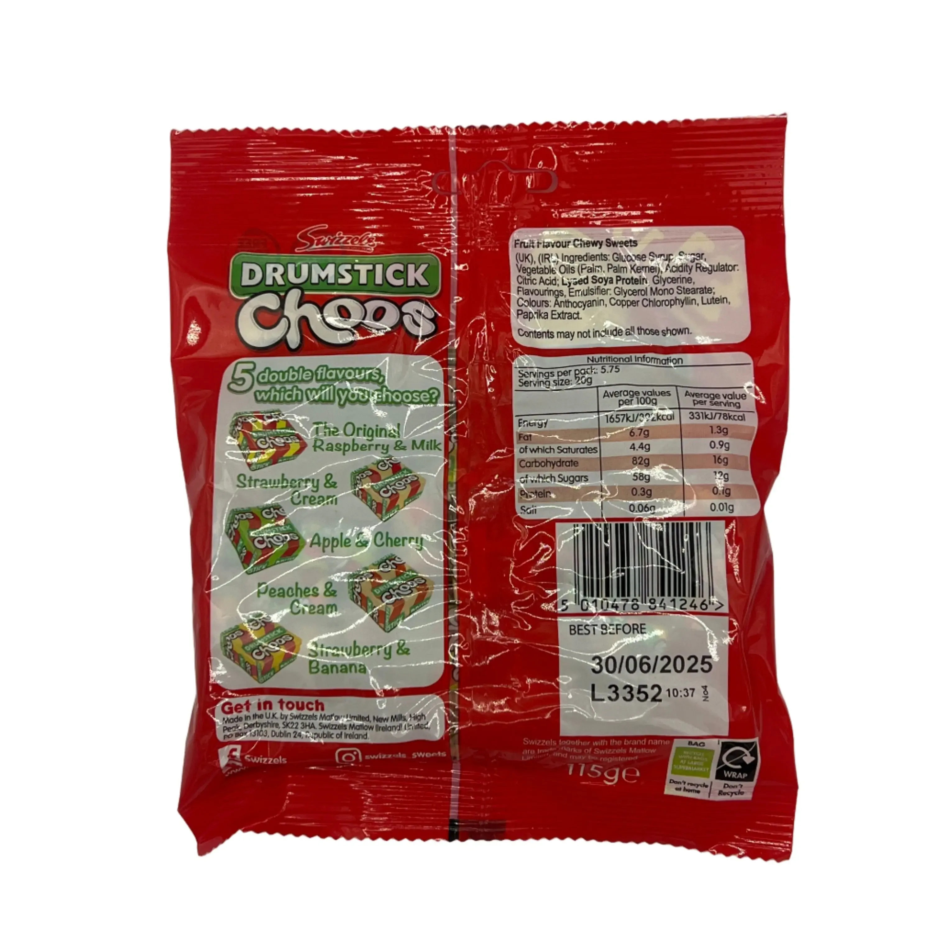 CLEARANCE: Swizzels Drumstick Choos 115g Vegan Halal - Image 3