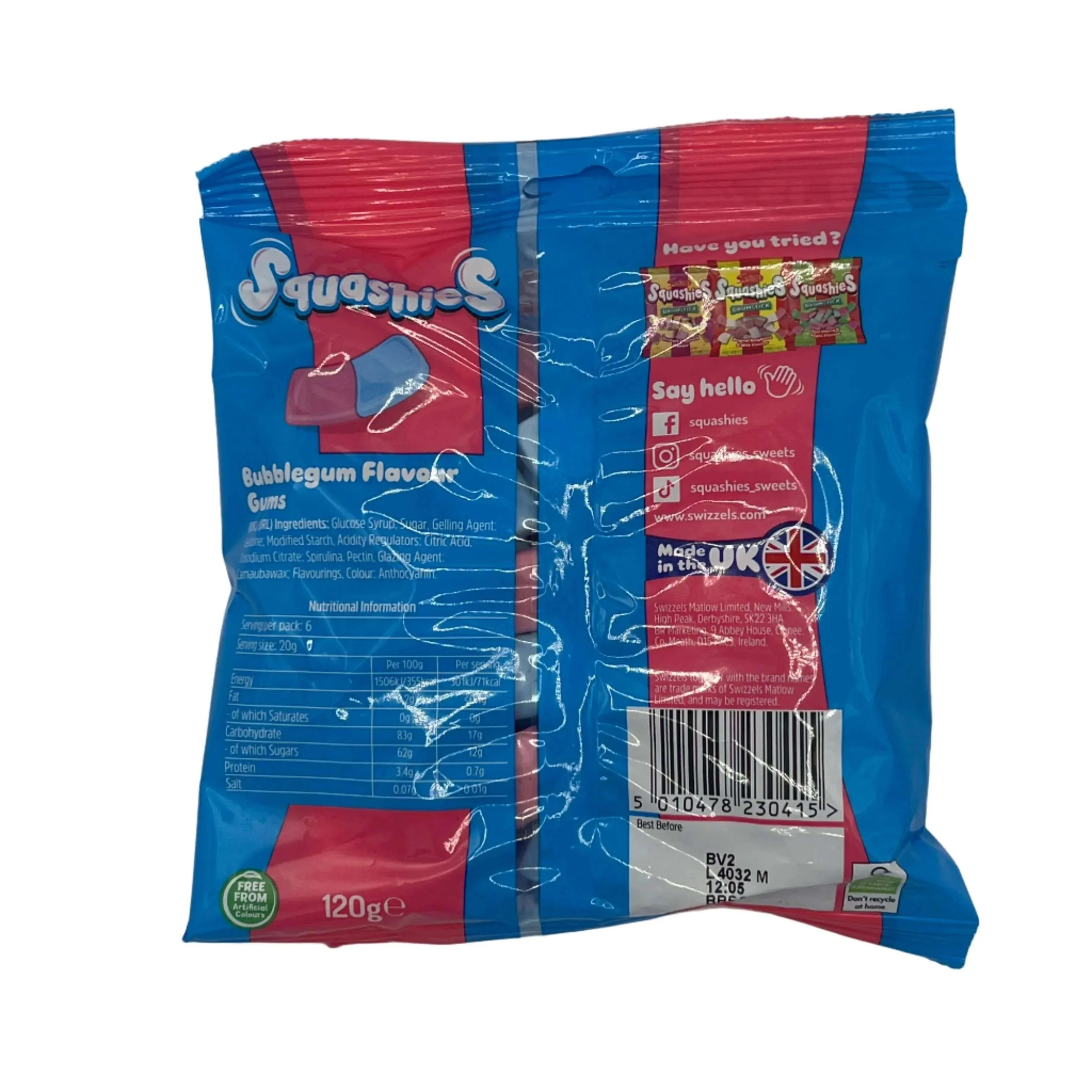 CLEARANCE: Swizzels Drumstick Squashies Bubblegum Flavour 120g Candy Sweet Snacks - Image 3